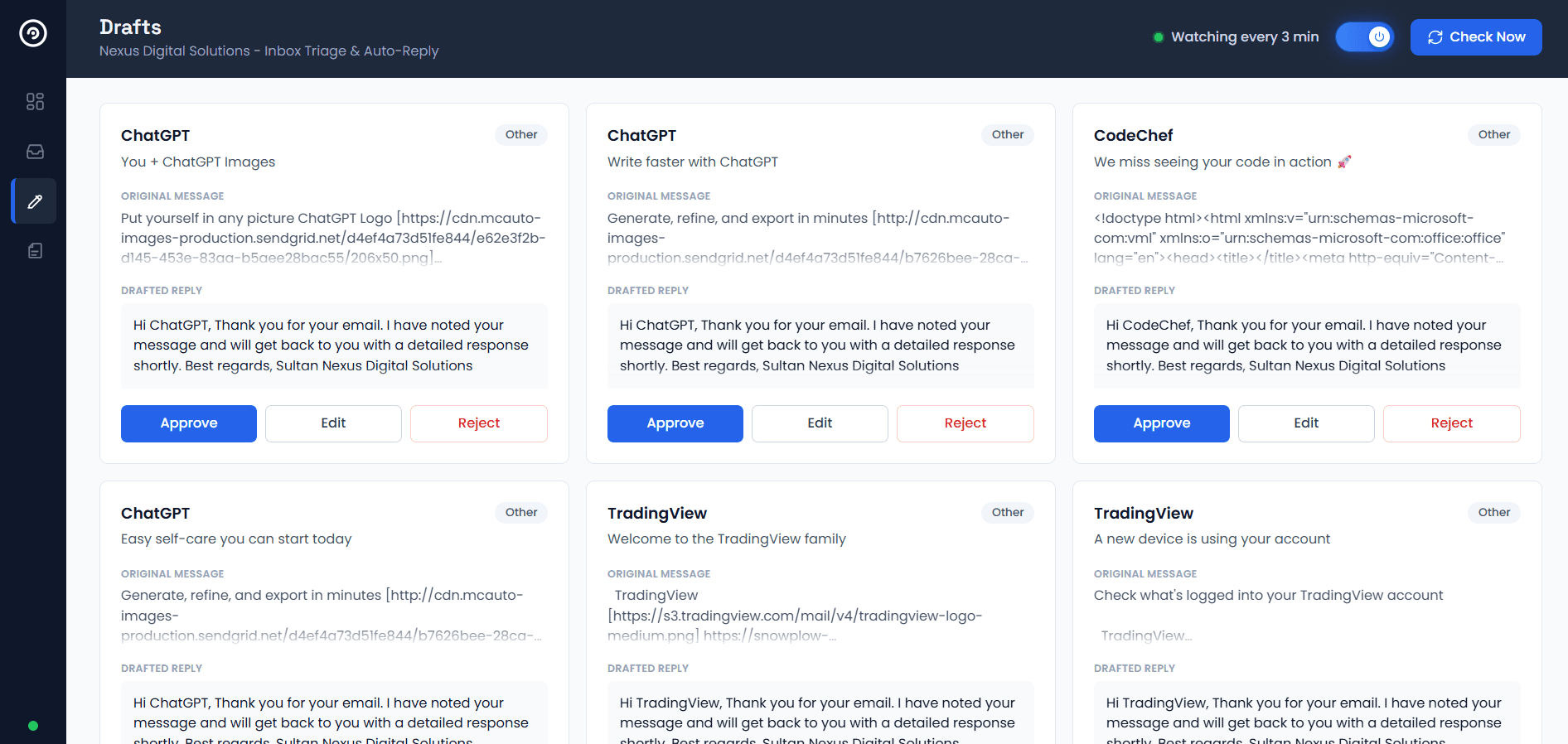 AI inbox triage agent that auto-categorizes and drafts replies in real time